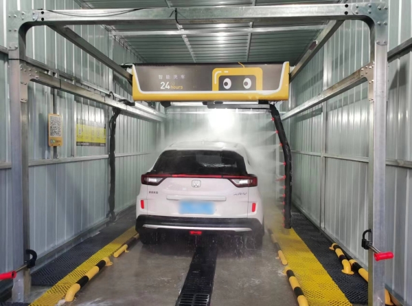 西安（東港）特來電停車場訂購的無接觸洗車機安裝完成